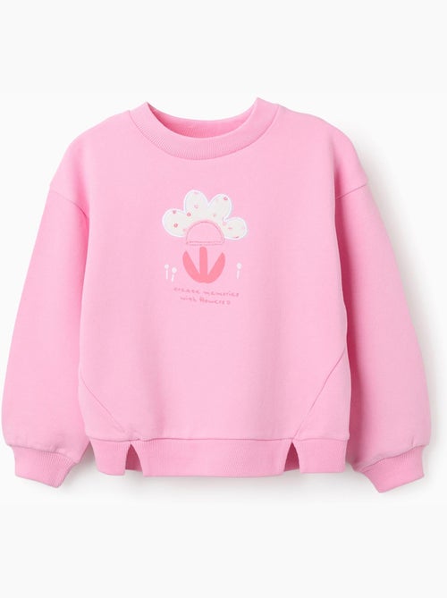 Felpa in cotone con stampa floreale frontale - Kiabi