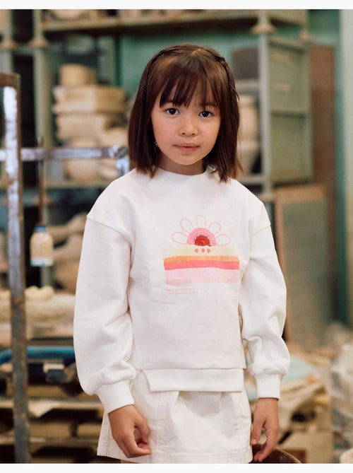 Felpa in cotone con stampa frontale del tramonto - Kiabi