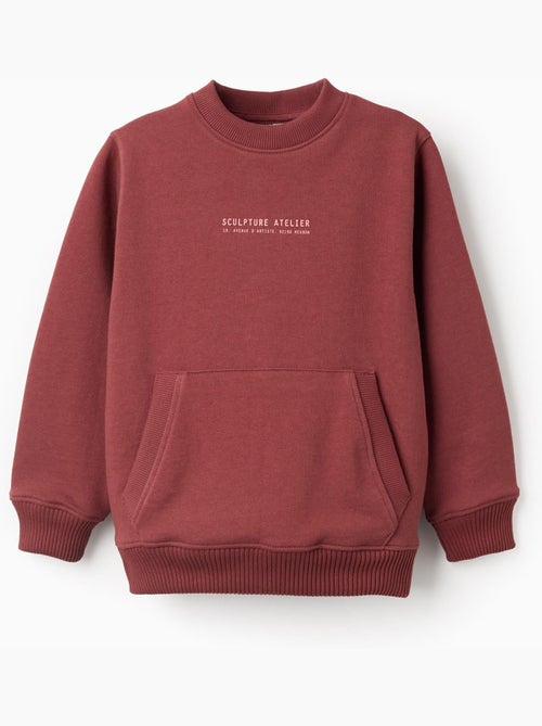 Felpa in cotone con stampa in rilievo e Tasca - Kiabi