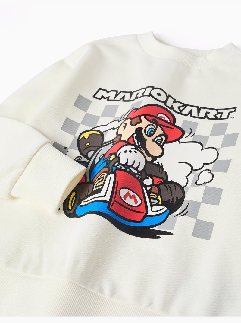 Felpa in cotone con stampa Mario Kart Bianco - Kiabi