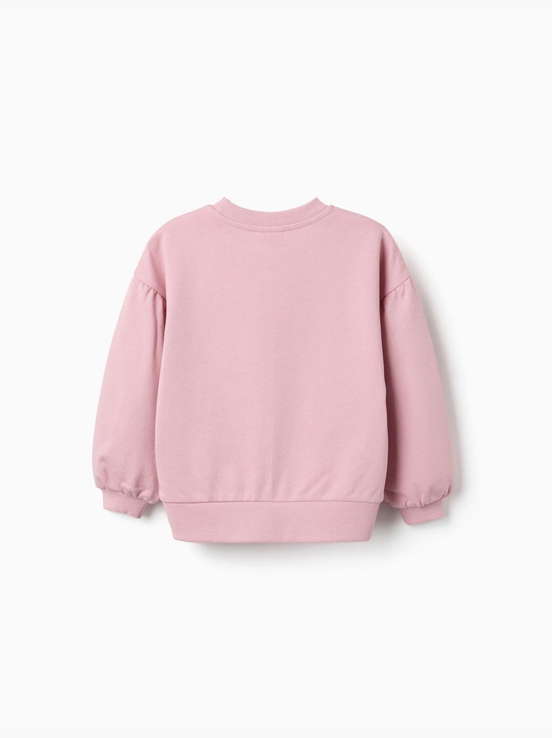 Felpa in cotone con stampa Stitch e spalle scese Rosa chiaro - Kiabi