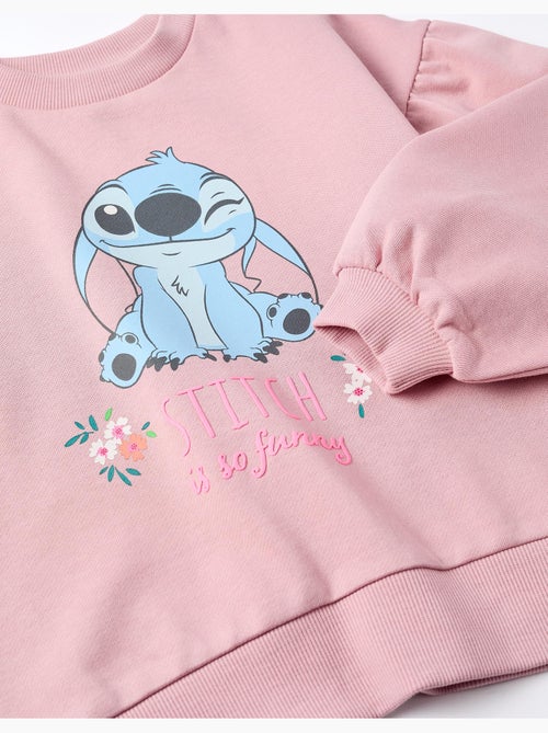 Felpa in cotone con stampa Stitch e spalle scese - Kiabi