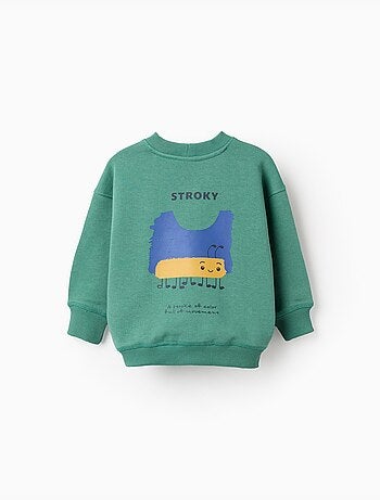 Felpa in cotone con stampa stroky