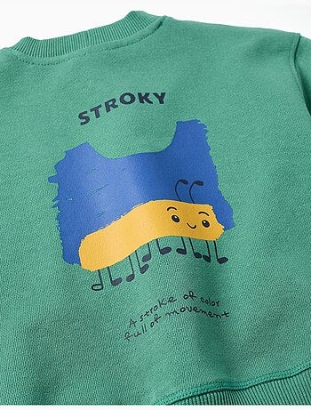 Felpa in cotone con stampa stroky