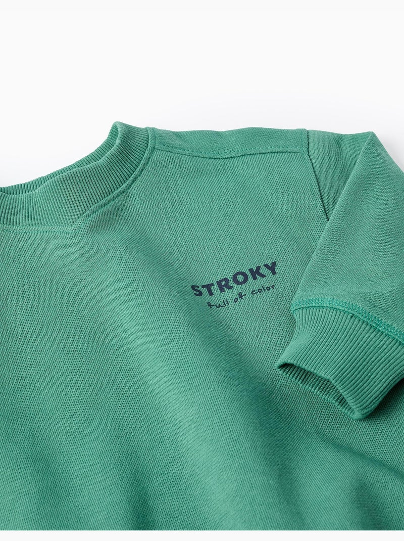 Felpa in cotone con stampa stroky Verde - Kiabi