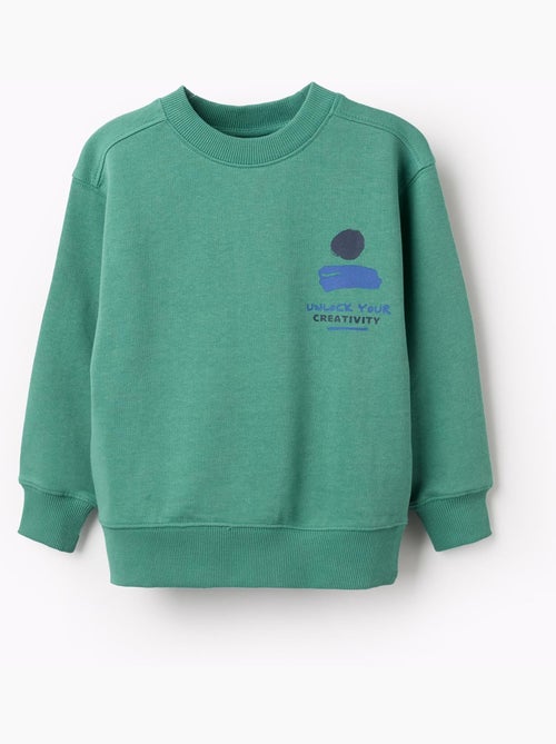 Felpa in cotone con stampa unlock your creativity - Kiabi
