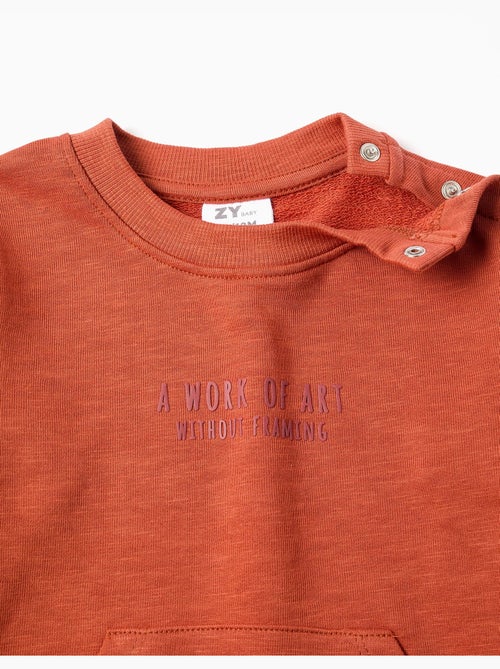 Felpa in cotone con stampa work of art - Kiabi