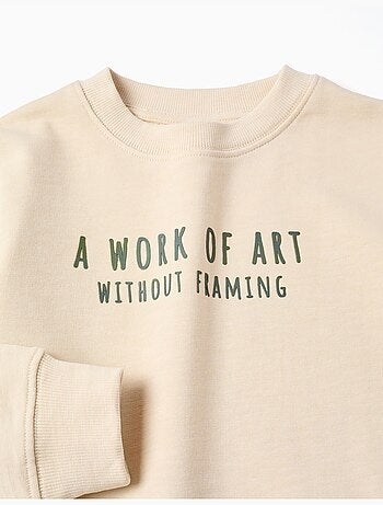 Felpa in cotone con stampa work of art