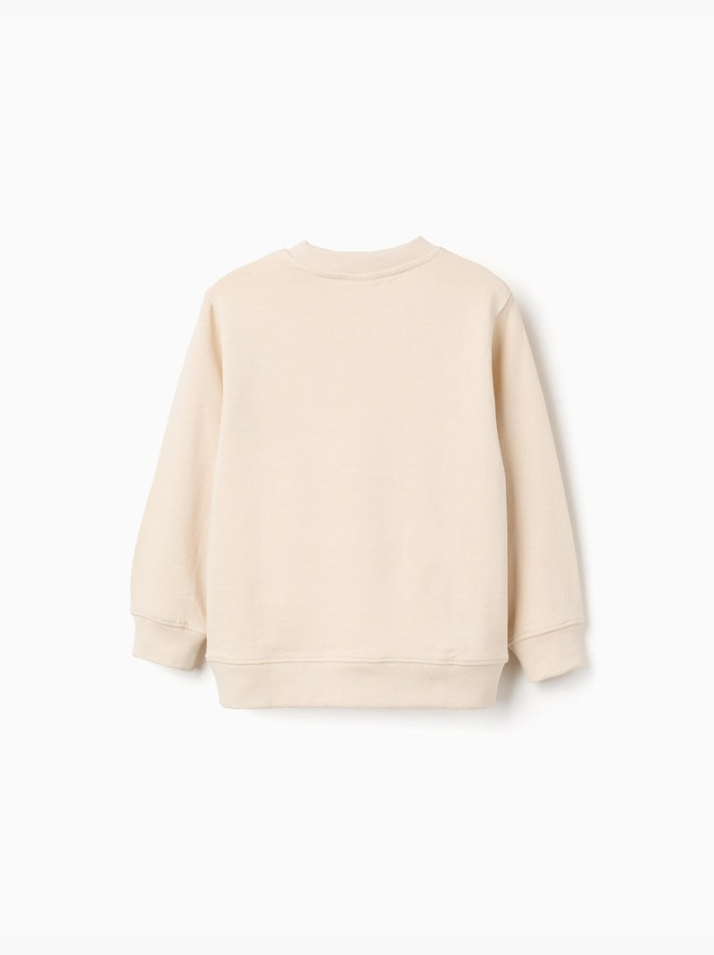 Felpa in cotone con stampa work of art Beige - Kiabi