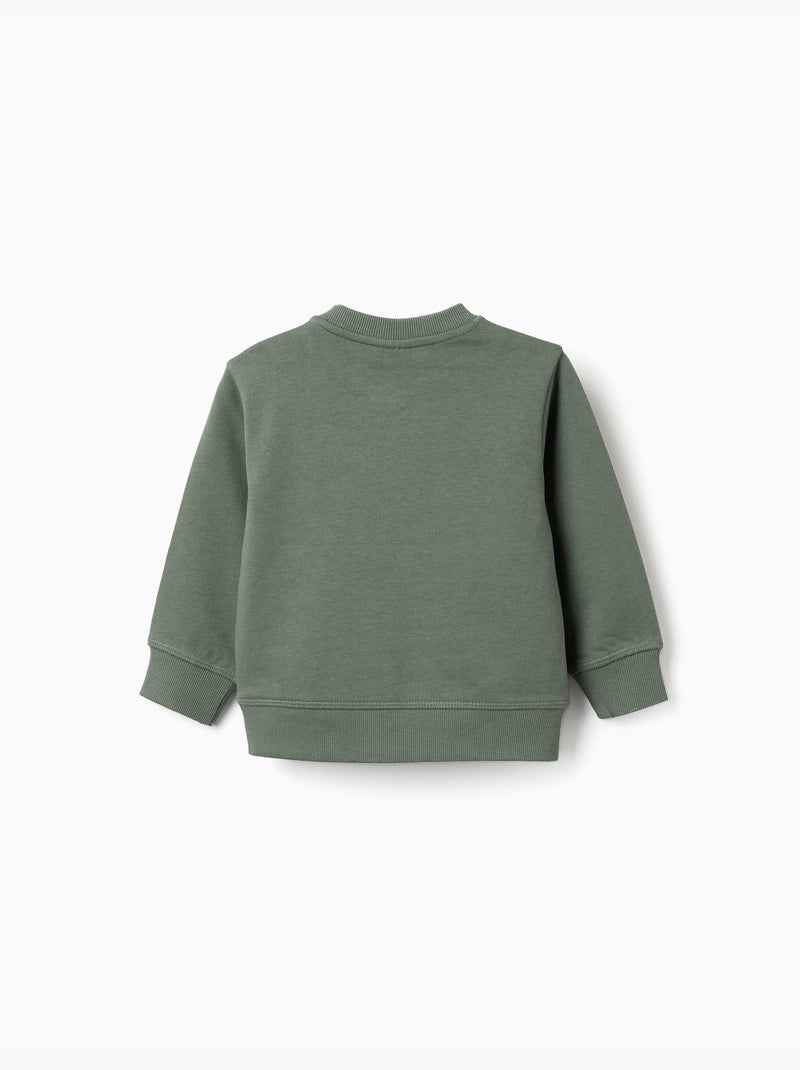 Felpa in cotone con stampa ZY Verde scuro - Kiabi