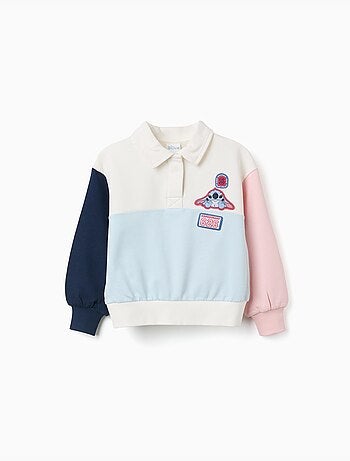 Felpa in cotone con stampe di stitch