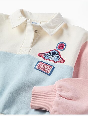 Felpa in cotone con stampe di stitch