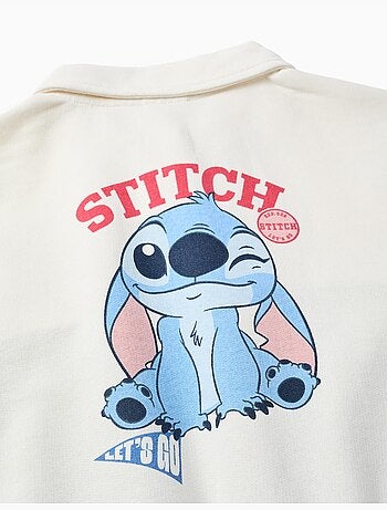 Felpa in cotone con stampe di stitch