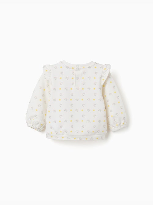 Felpa in cotone con volant e motivo - Kiabi