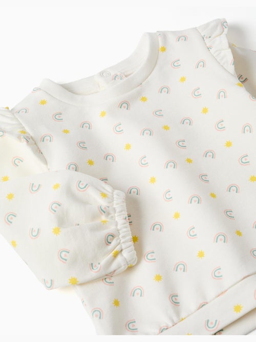 Felpa in cotone con volant e motivo - Kiabi