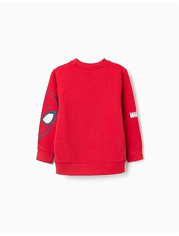 Felpa in cotone garzato con stampe di spider-man