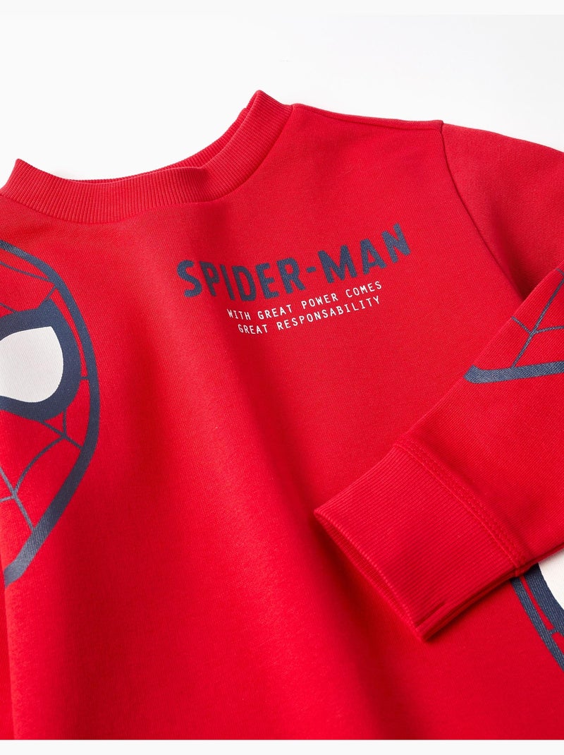 Felpa in cotone garzato con stampe di spider-man Rosso - Kiabi