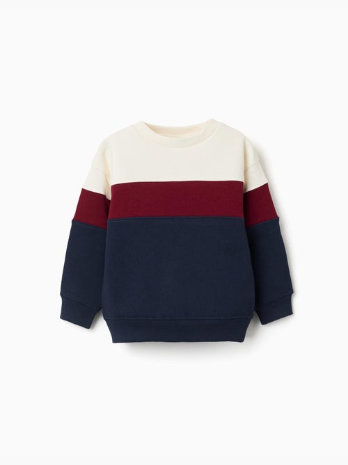 Felpa in cotone spazzolato con colour block - Kiabi