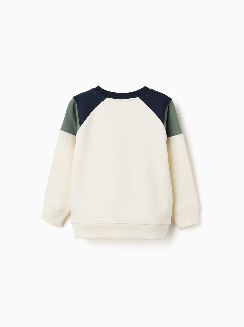 Felpa in cotone spazzolato con stampa 96 Verde scuro - Kiabi