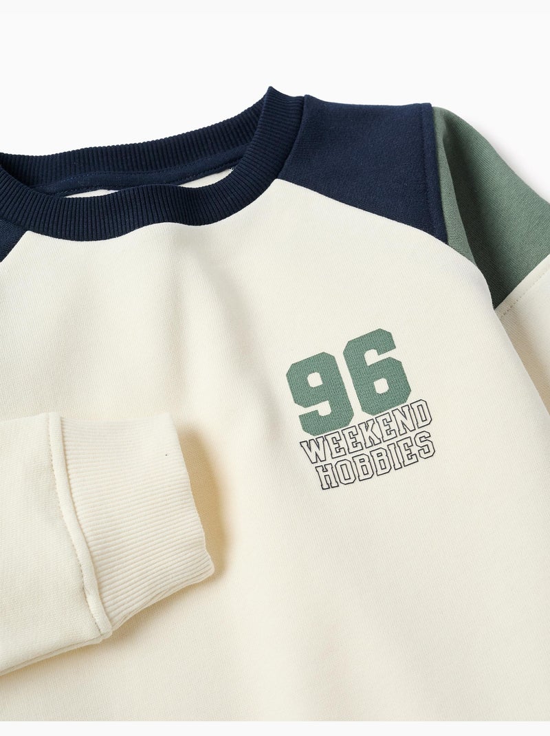 Felpa in cotone spazzolato con stampa 96 Verde scuro - Kiabi