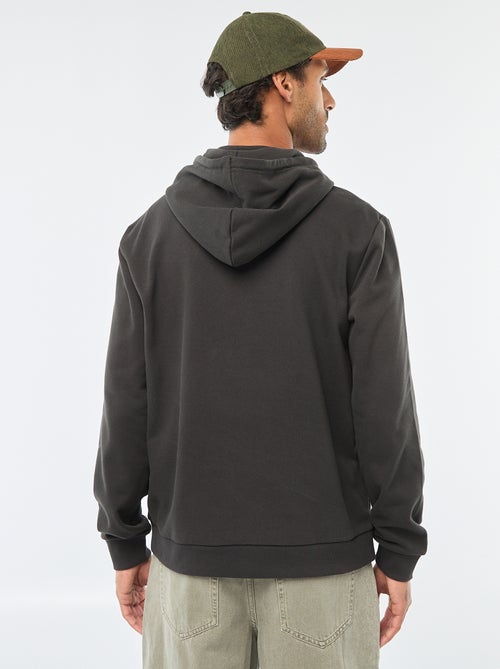 Felpa in felpa garzata con cappuccio e apertura zip al collo - Kiabi