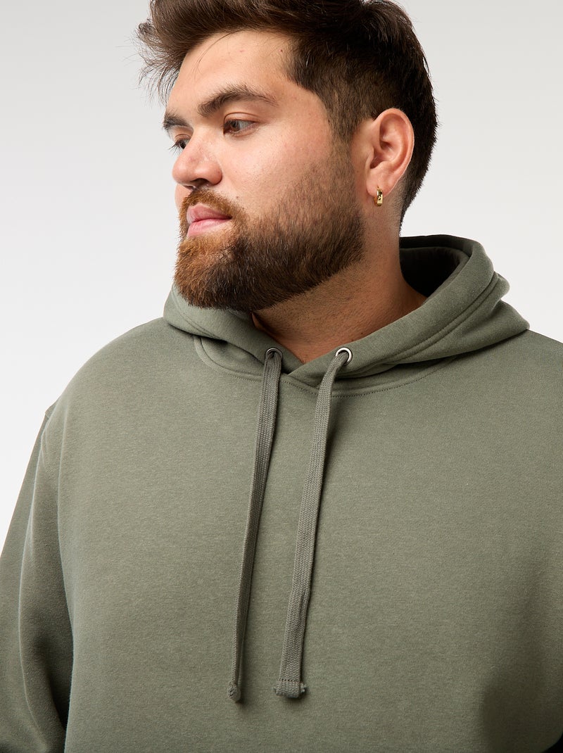 Felpa in felpa garzata con cappuccio e tasca a marsupio Verde - Kiabi