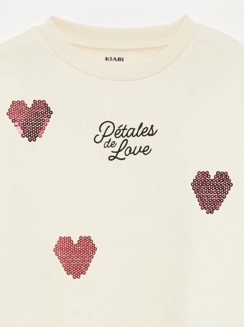 Felpa in felpa garzata con decorazione di strass - Kiabi