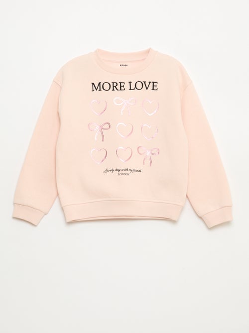 Felpa in felpa garzata con decorazione di strass - Kiabi