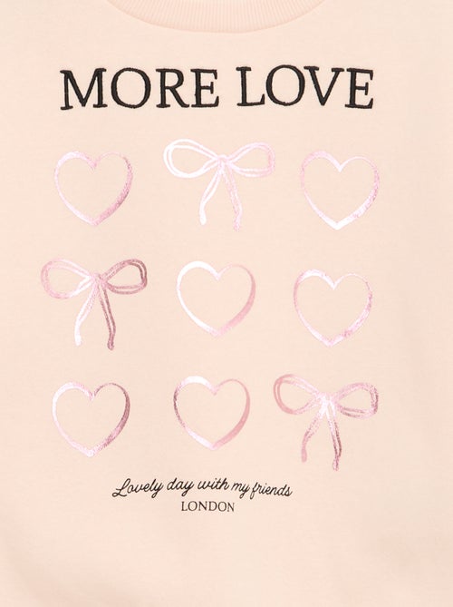 Felpa in felpa garzata con decorazione di strass - Kiabi