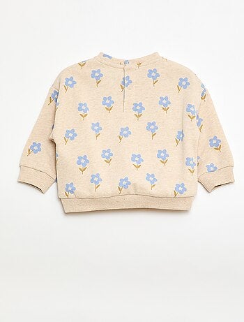 Felpa in felpa garzata con motivo