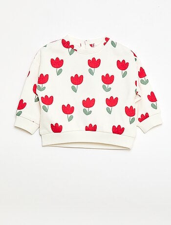 Felpa in felpa garzata con motivo