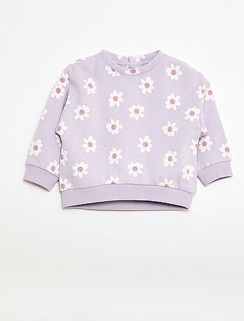 Felpa in felpa garzata con motivo