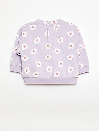 Felpa in felpa garzata con motivo