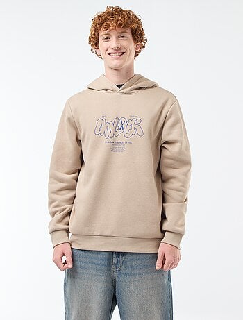 Felpa in felpa garzata con stampa