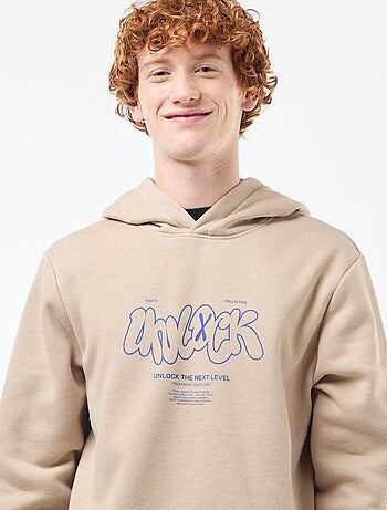 Felpa in felpa garzata con stampa