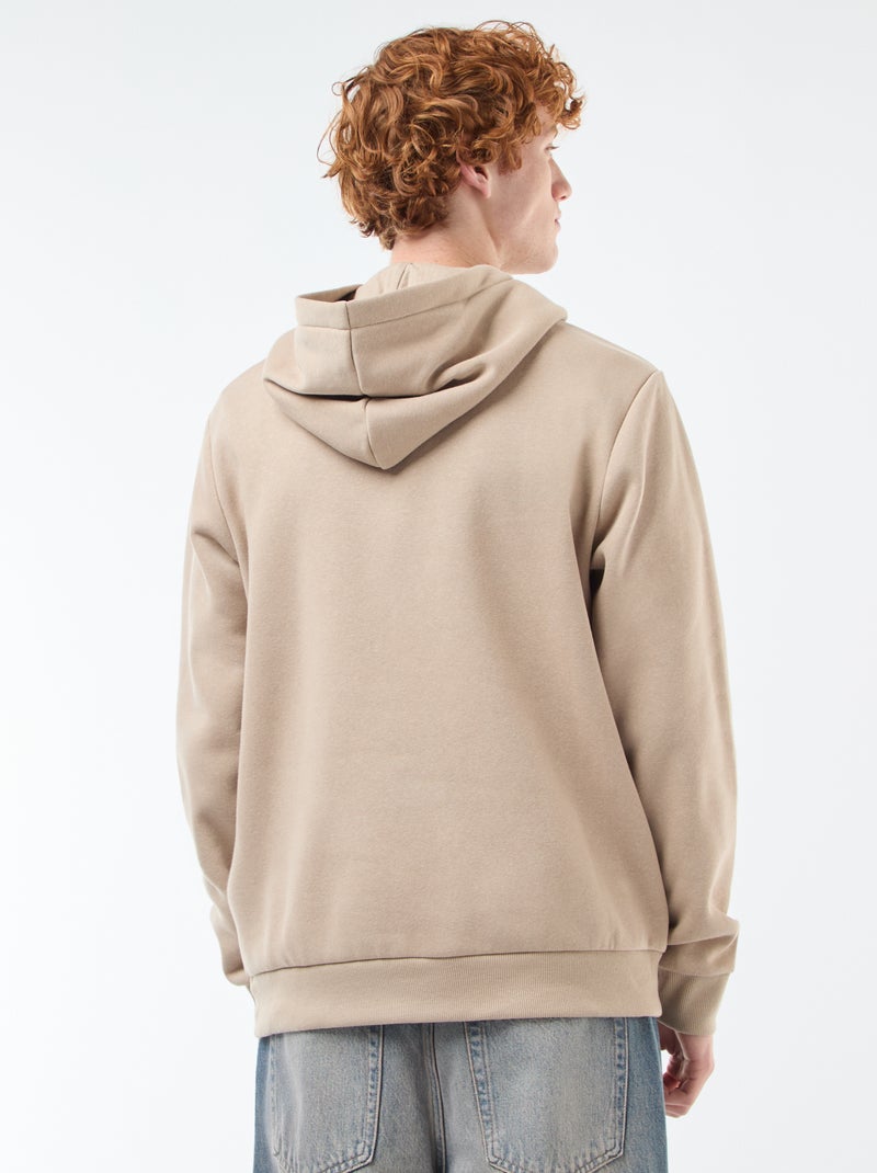 Felpa in felpa garzata con stampa Beige - Kiabi