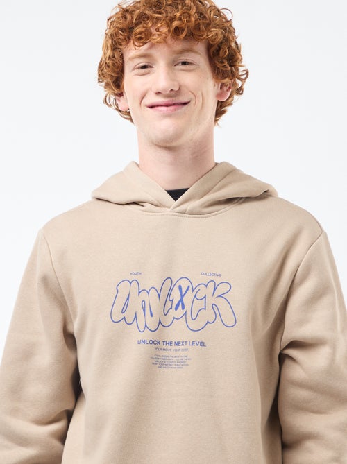 Felpa in felpa garzata con stampa - Kiabi