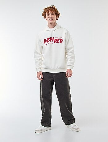 Felpa in felpa garzata con stampa