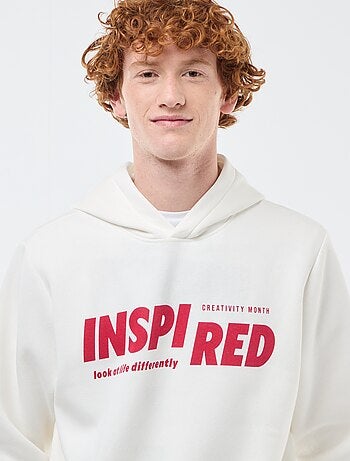 Felpa in felpa garzata con stampa