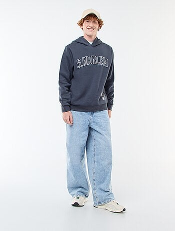 Felpa in felpa garzata con stampa