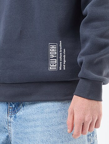 Felpa in felpa garzata con stampa