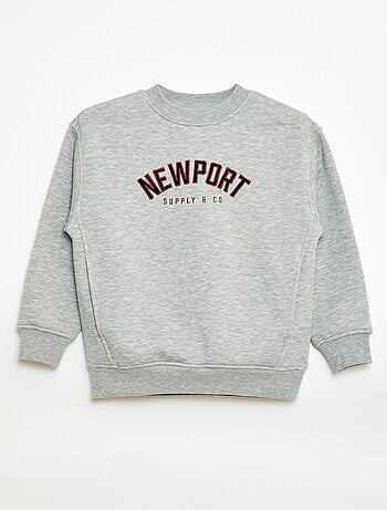 Felpa in felpa garzata con stampa in velluto