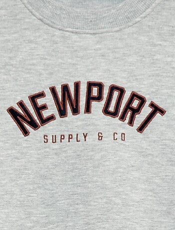 Felpa in felpa garzata con stampa in velluto