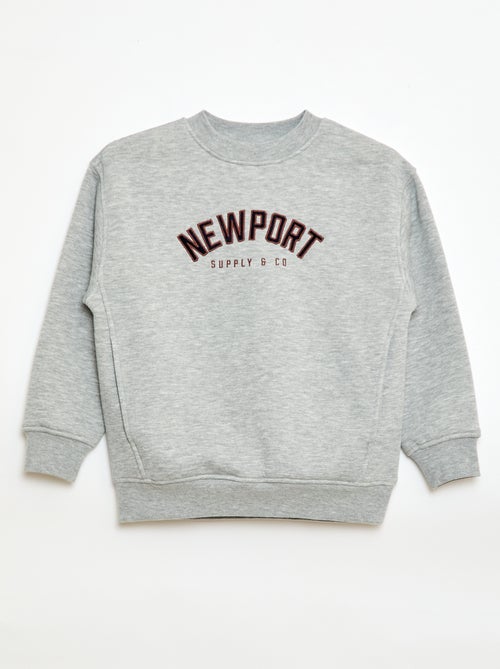 Felpa in felpa garzata con stampa in velluto - Kiabi