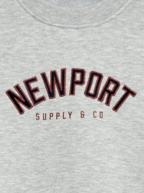 Felpa in felpa garzata con stampa in velluto - Kiabi