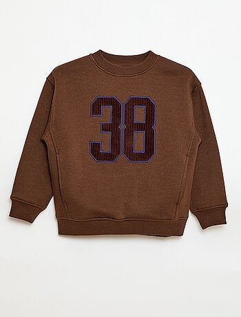 Felpa in felpa garzata con stampa in velluto