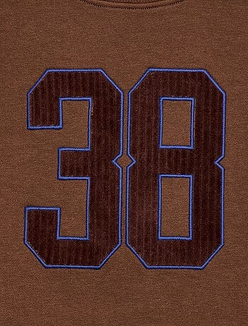 Felpa in felpa garzata con stampa in velluto