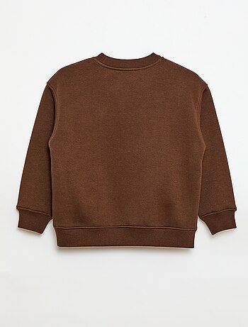 Felpa in felpa garzata con stampa in velluto