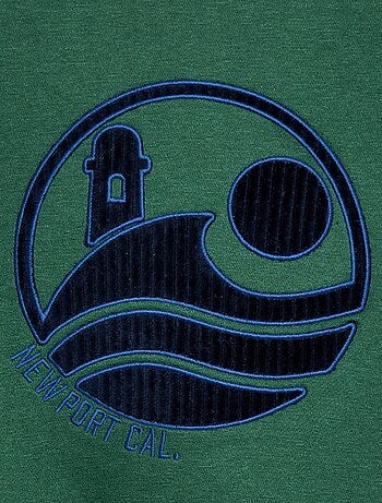 Felpa in felpa garzata con stampa in velluto