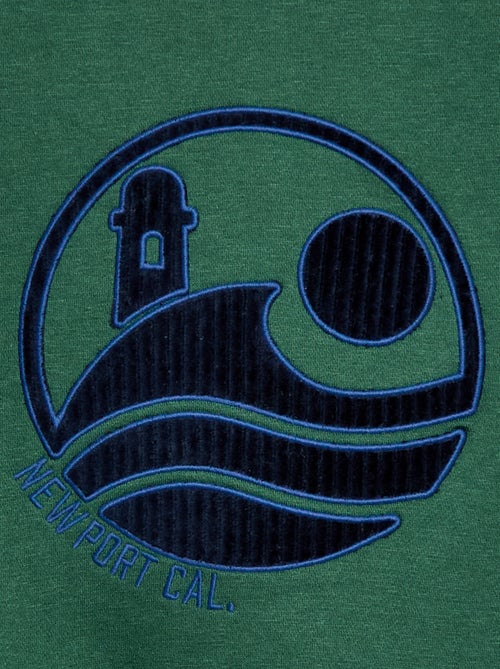 Felpa in felpa garzata con stampa in velluto - Kiabi